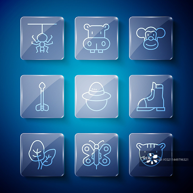 热带树叶蝴蝶虎头图片素材