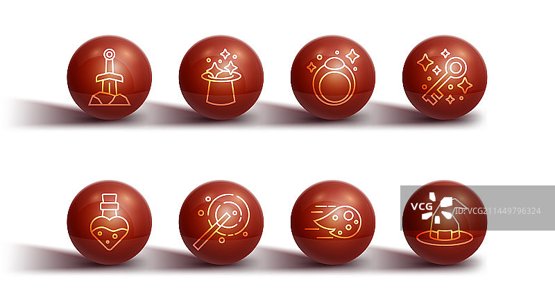 药剂瓶中石剑线条图片素材