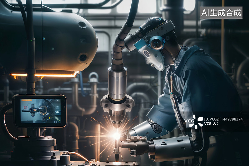 【AI数字艺术】现代化工厂工作场景图片素材