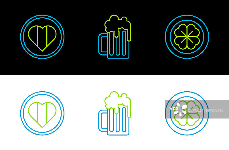 四叶草心形金币图片素材