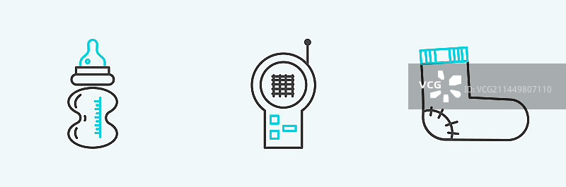 婴儿袜子衣服奶瓶监视器合集图片素材