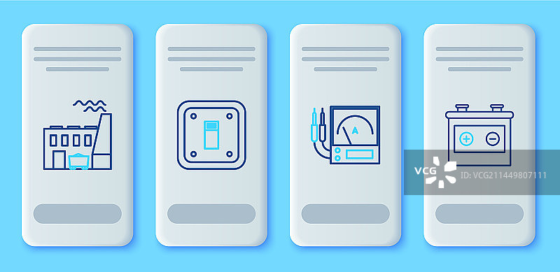 电灯开关和电流表线条组合图片素材