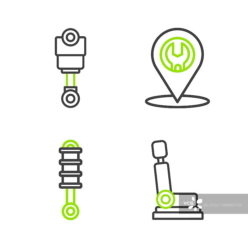 汽车座椅减震器维修线条设计图片素材