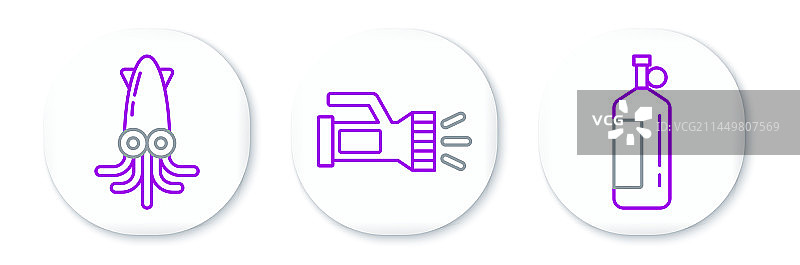 潜水设备手电筒图标线条图片素材