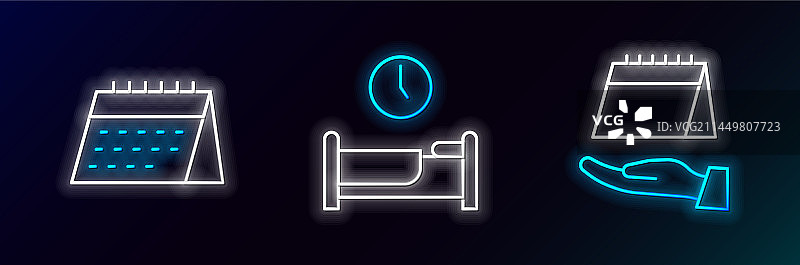 日历与睡眠时间图标图片素材