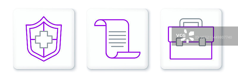 带盾牌的公文包和人寿保险图片素材