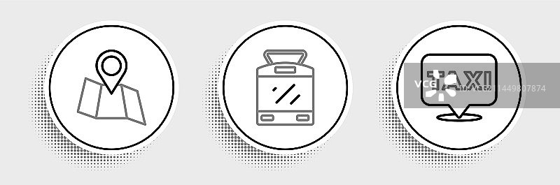 出租车、折叠地图线路定位图片素材