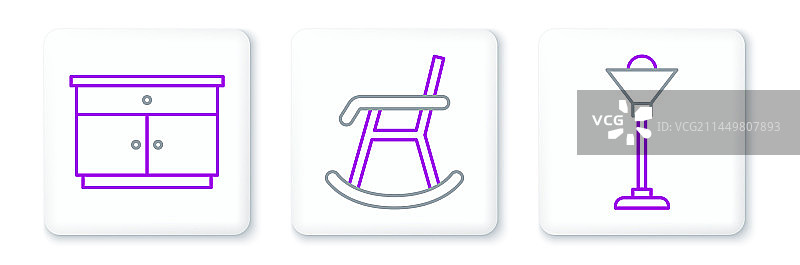 落地灯、家具和床头柜图片素材