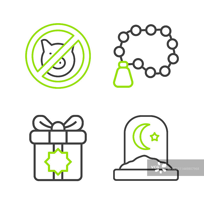 穆斯林墓地礼品盒念珠套装图片素材