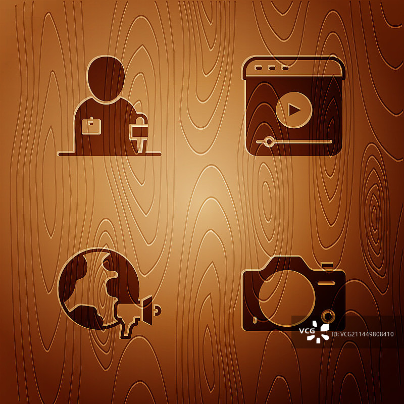 摄影器材：相机、记者、新闻世界图片素材