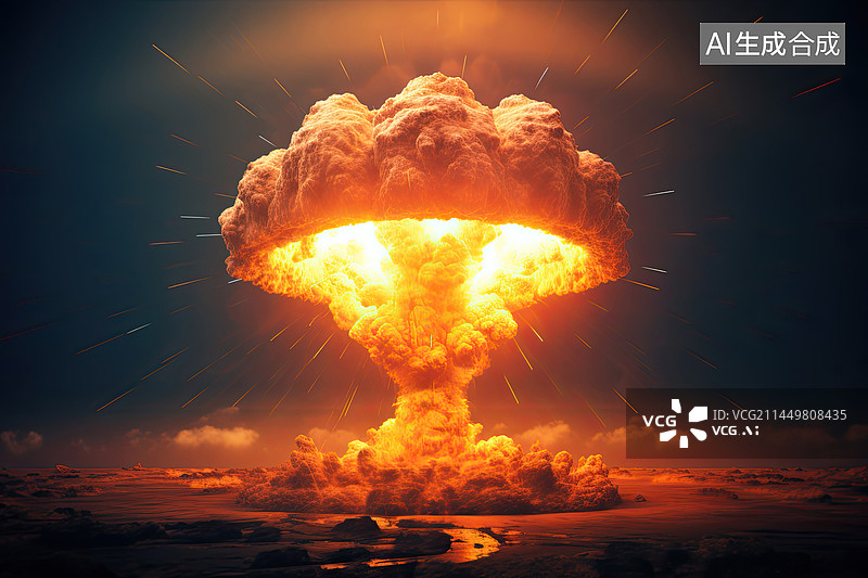 【AI数字艺术】蘑菇云核爆炸场景图片素材