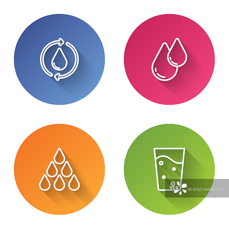 一套可回收环保水滴玻璃杯图片素材