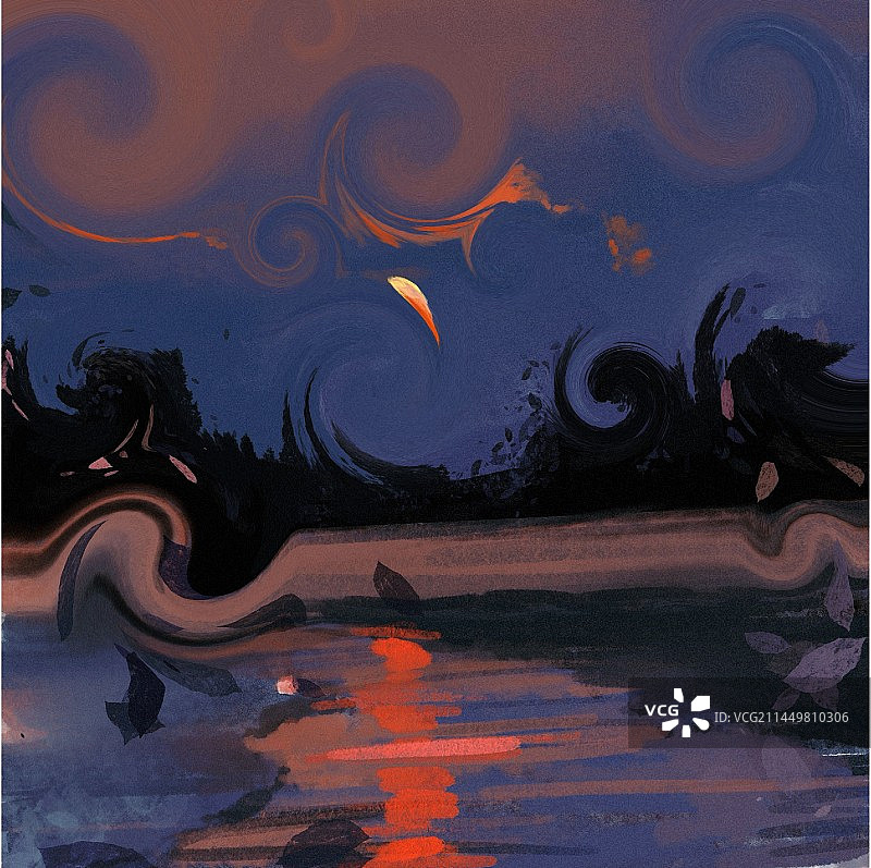 视觉色彩风景插画图片素材