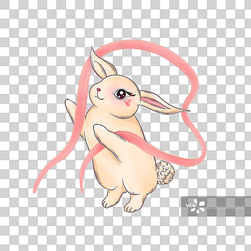 可爱拟人兔子手绘插画图片素材