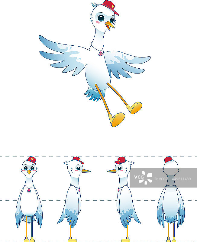 矢量卡通白鹭图片素材