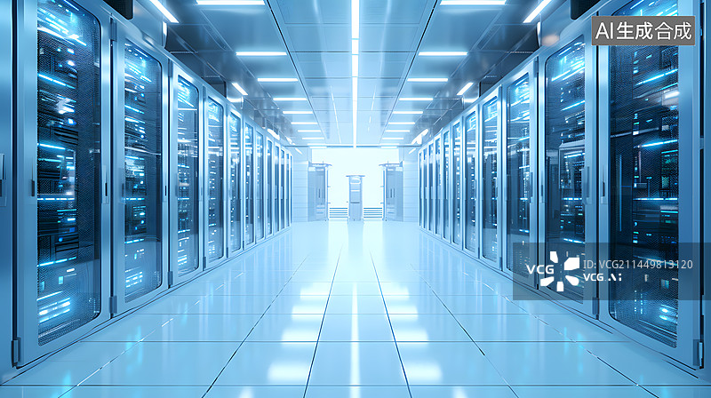 【AI数字艺术】科技感服务器数据库图片素材
