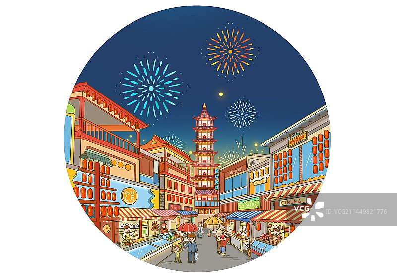 南昌绳金塔插画图片素材