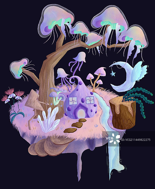 梦幻蘑菇岛图片素材