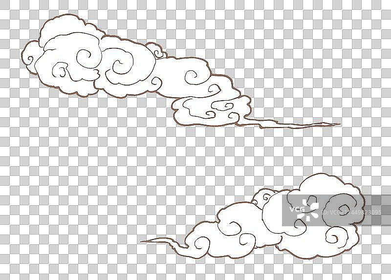 线条画云元素图片素材