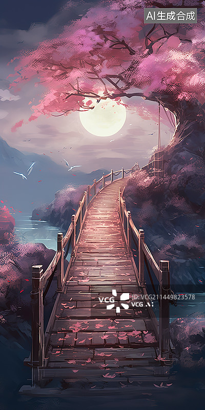 【AI数字艺术】国风水墨风景意境美插画图片素材