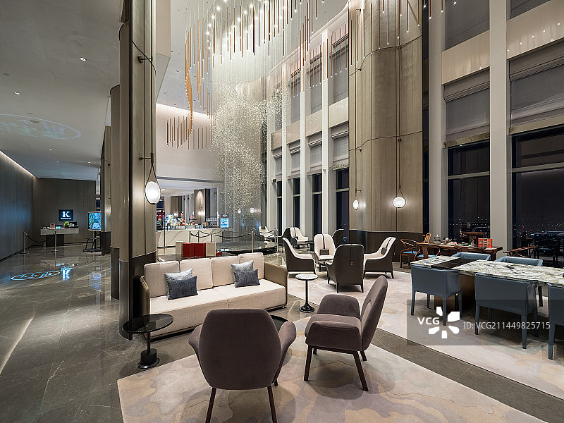 豪华酒店前厅餐厅图片素材