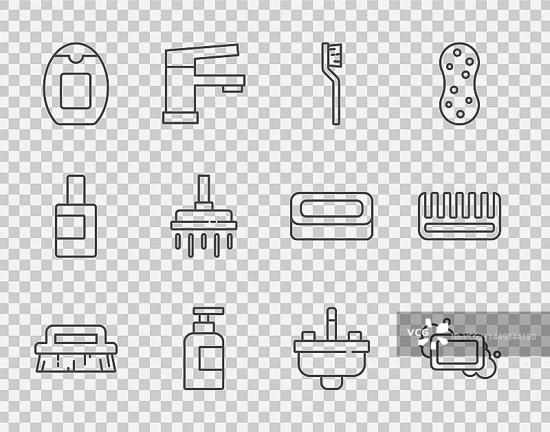 清洁刷肥皂条线条图片素材