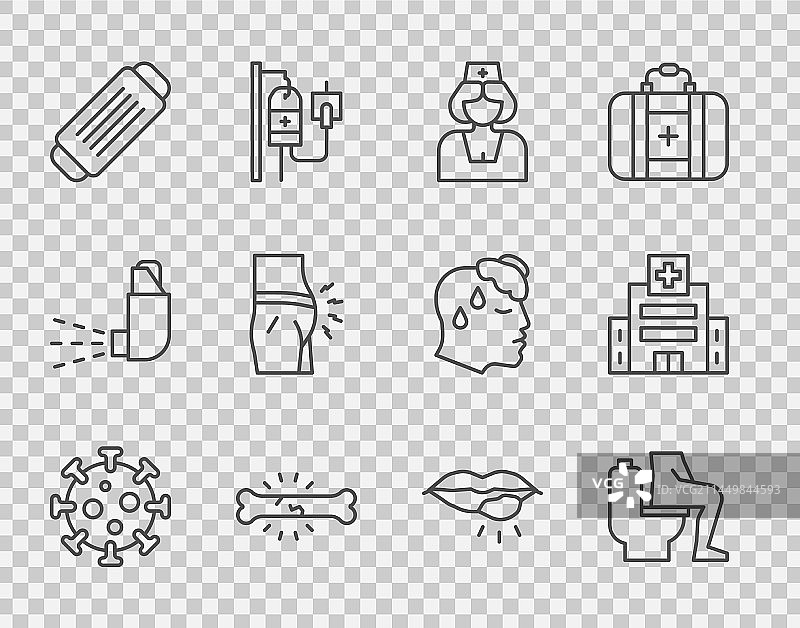 病毒、便秘与骨痛设计图片素材