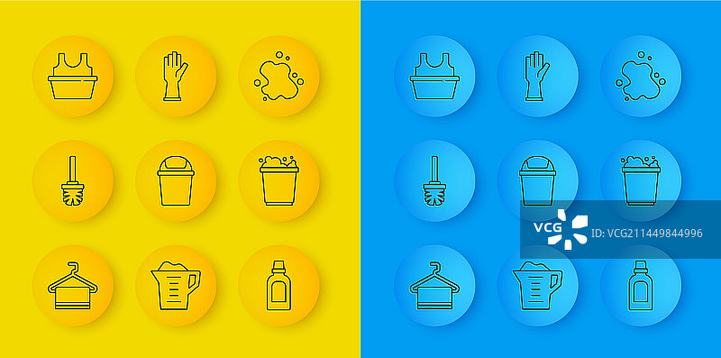 毛巾挂衣架马桶刷垃圾桶线稿图片素材