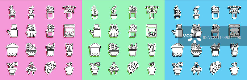 碗中种子、植物盆和包装图片素材