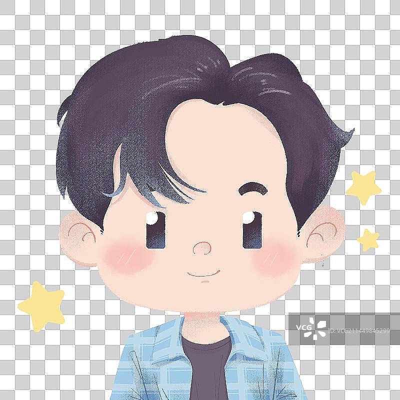 插画漫画卡通人物男生大头图片素材