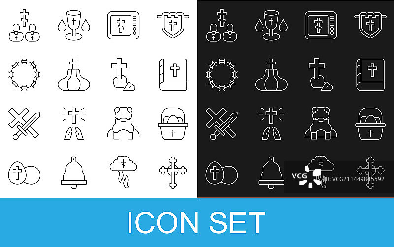 基督教十字架复活节彩蛋篮子图片素材