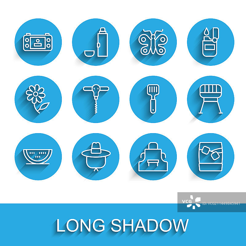 西瓜、露营帽和便携式视频图片素材