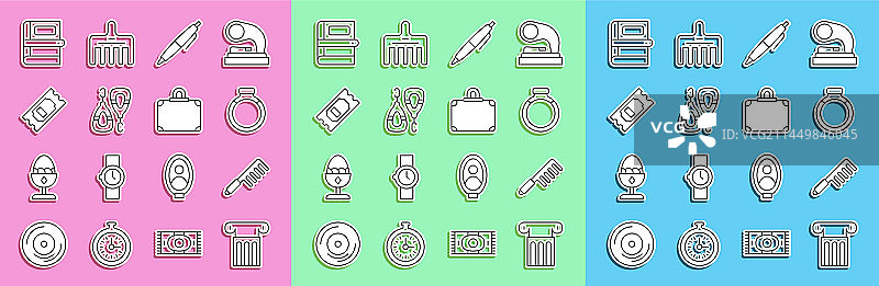 古代柱子发刷金戒指笔线条图片素材