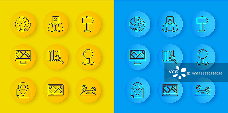 折叠地图与定位标记显示器图片素材