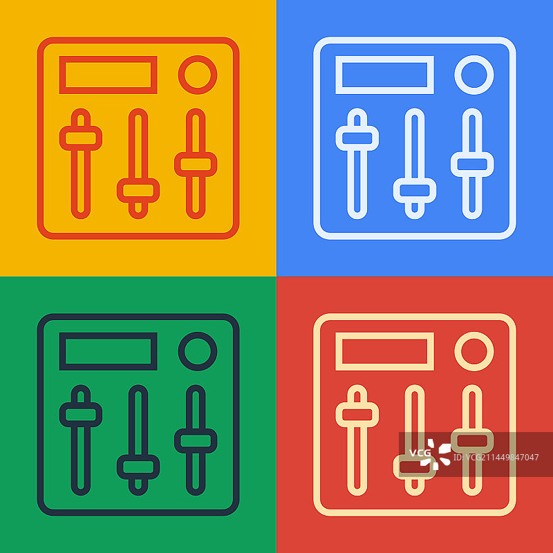 波普艺术线条混音控制器图标图片素材