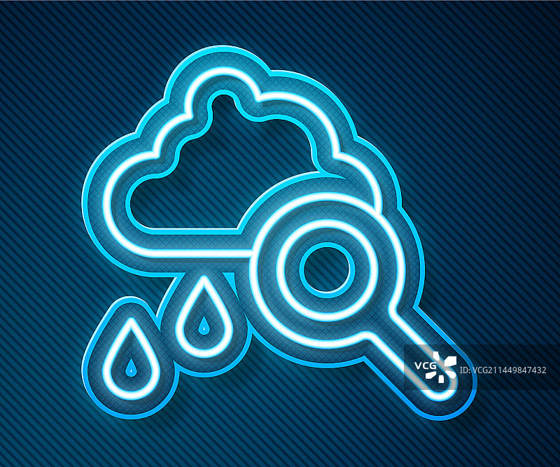 发光霓虹灯雨云图标图片素材