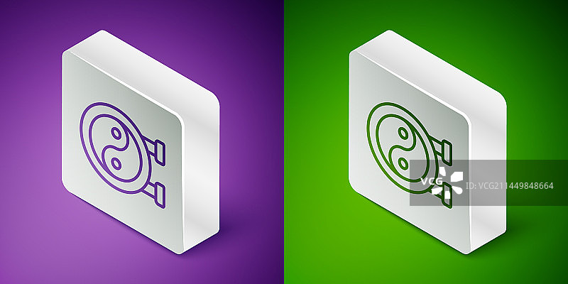 2.5D线条阴阳和谐符号图片素材