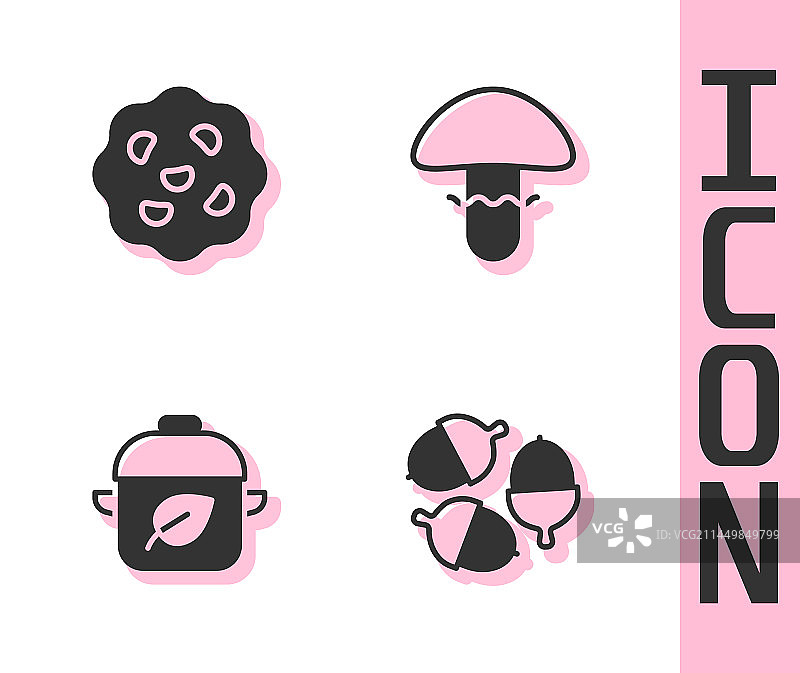 橡子饼干纯素食品饮食套装图片素材