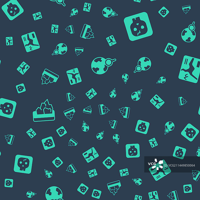 带地球考古矿石的放大镜套装图片素材