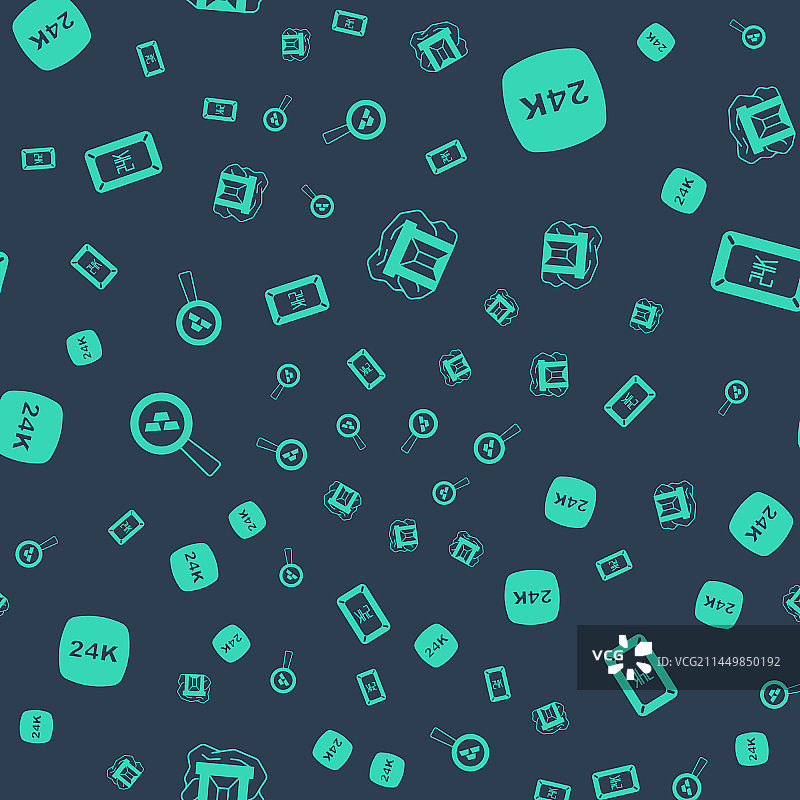 金矿金条24K无缝图案套装图片素材