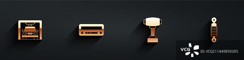 洗车音响换挡杆和减震器套件图片素材