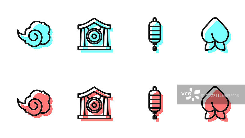 中国风纸灯笼烟雾效果图片素材