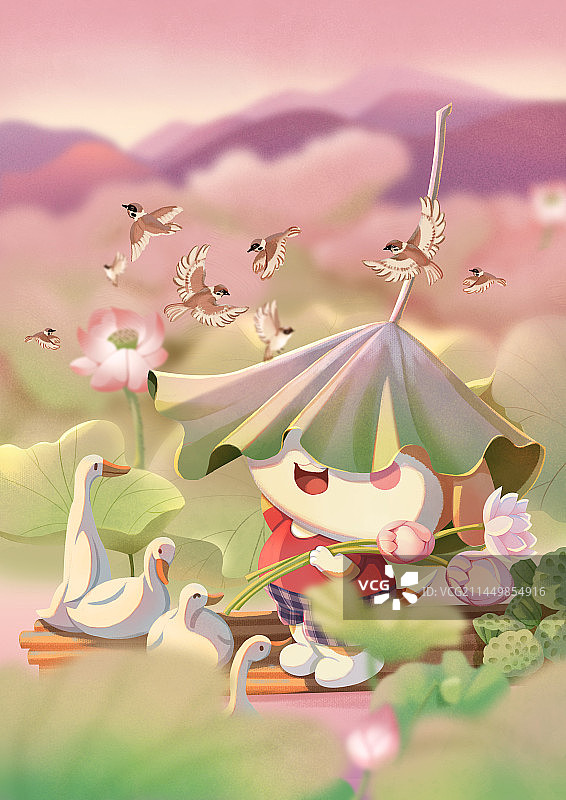 节气插画处暑海报图片素材