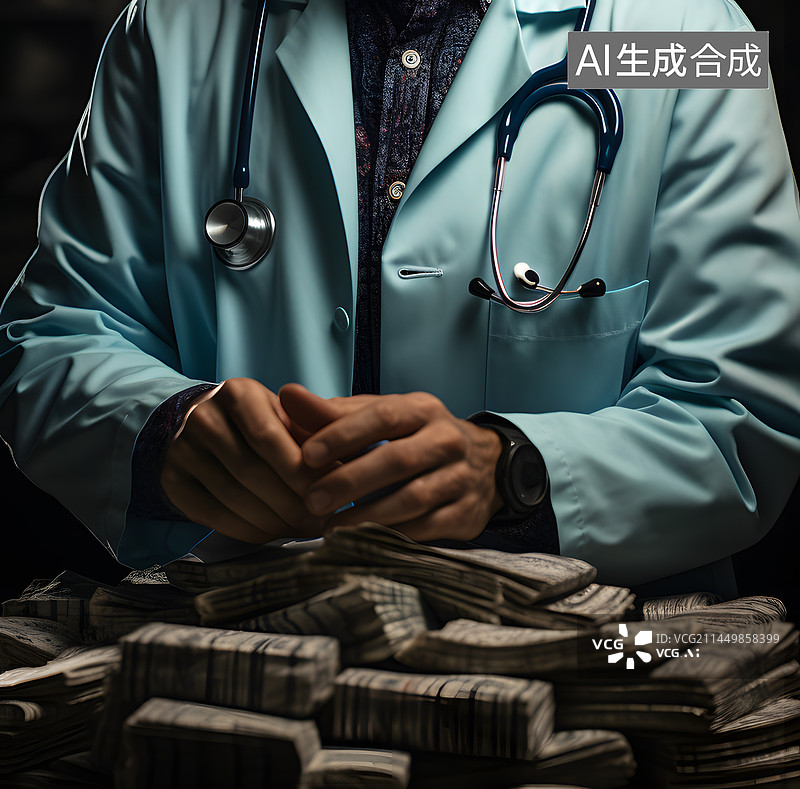 【AI数字艺术】医疗贪污震撼公益广告背景图片素材