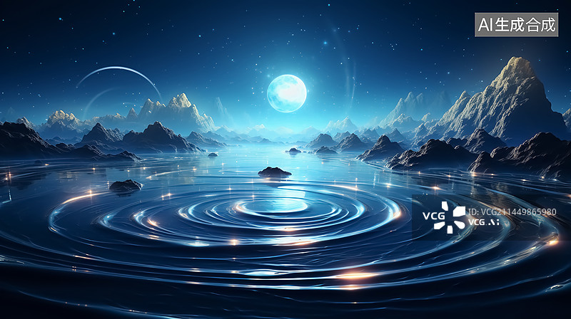 【AI数字艺术】梦幻异界星球三维插画图片素材