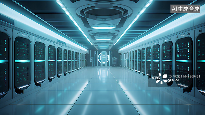 【AI数字艺术】科技感服务器数据库图片素材