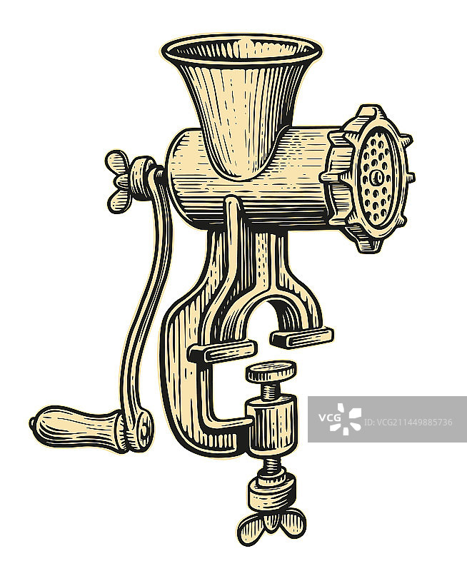复古手动绞肉机图片素材