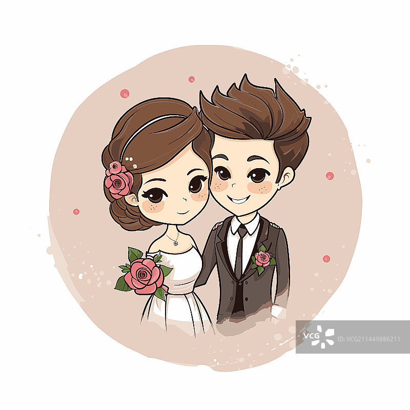 手绘漫画婚礼涂鸦风格图片素材