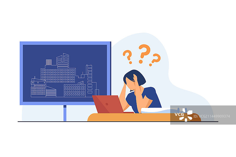 在建筑方面遇到困难的年轻建筑师图片素材