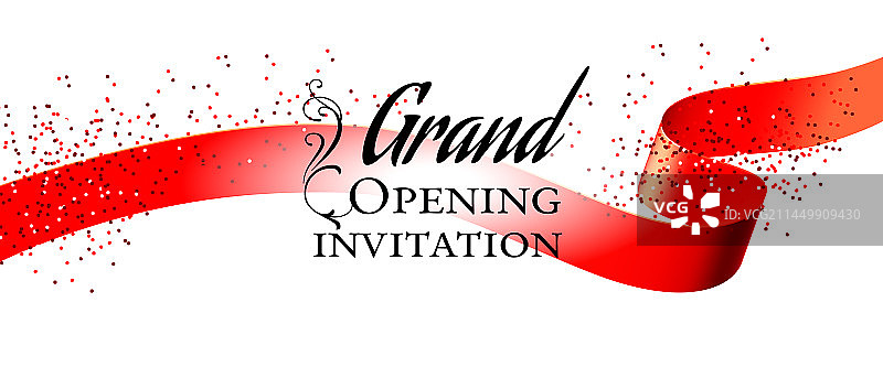 盛大开业白色邀请卡设计图片素材